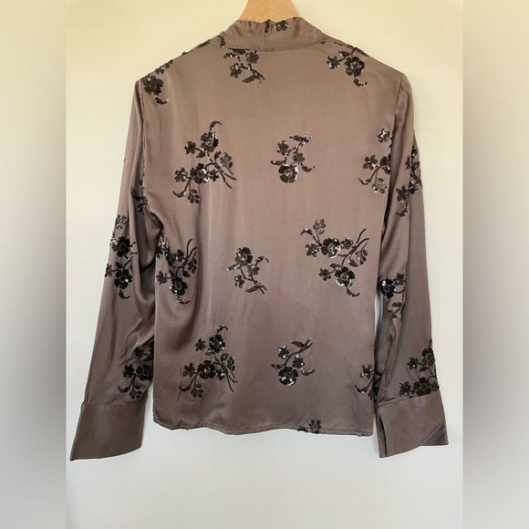 ⛔️ PENDING SALE⛔️ZARA SEQUIN EMBROIDERED WRAPBLOUSE MINK 2731/281/191/021 - Picture 3 of 12